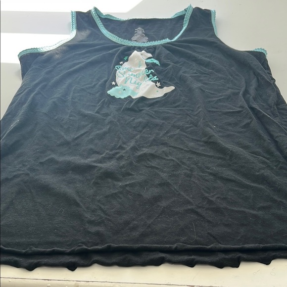 Secret Treasures XL Sweet Summer Nights Black Graphic Pajama Tank Top - Picture 1 of 5